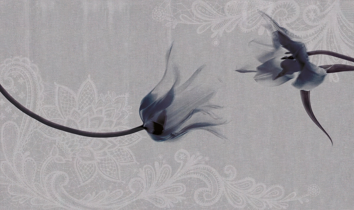 Elegant Dark Floral Wall Mural in your room