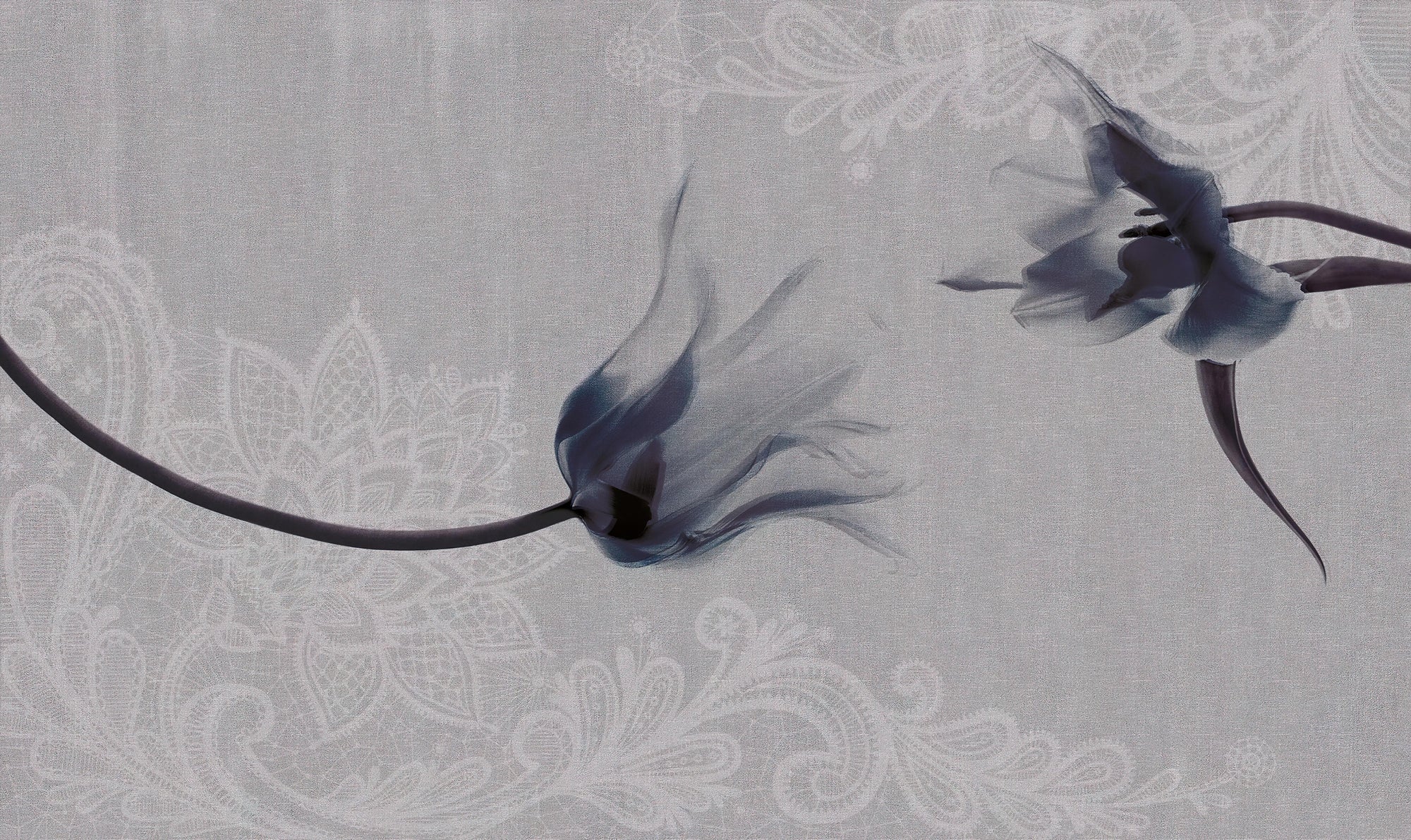 Elegant Dark Floral Wall Mural