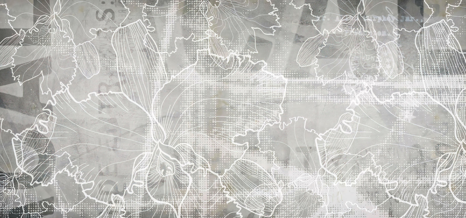 Abstract Monochrome Floral Wall Mural in your room