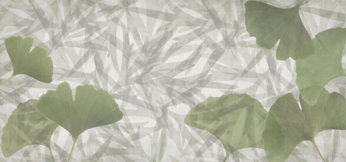 Ginkgo Leaf Botanical Wallpaper in your room