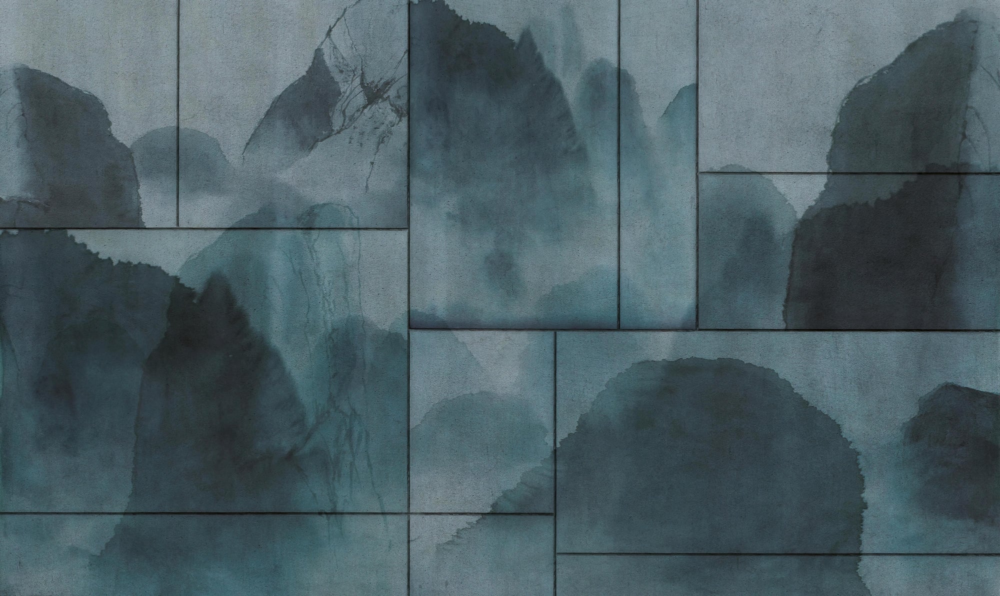 Misty Watercolor Mountain Wall Mural