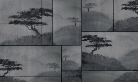Misty Ink Wash Landscape Mural