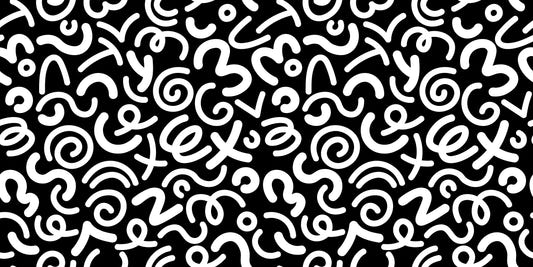 Black and White Abstract Wallpaper - Doodle Squiggle Pattern