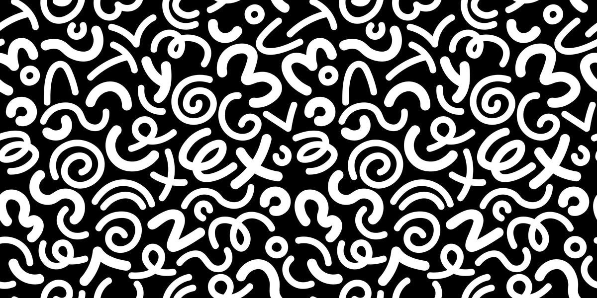 Black and White Abstract Wallpaper - Doodle Squiggle Pattern in your room — zoomed
