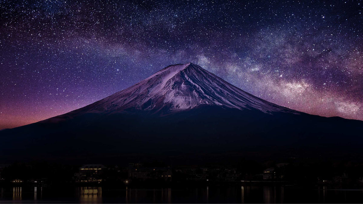 Mount Fuji Milky Way Night Mural in your room — zoomed