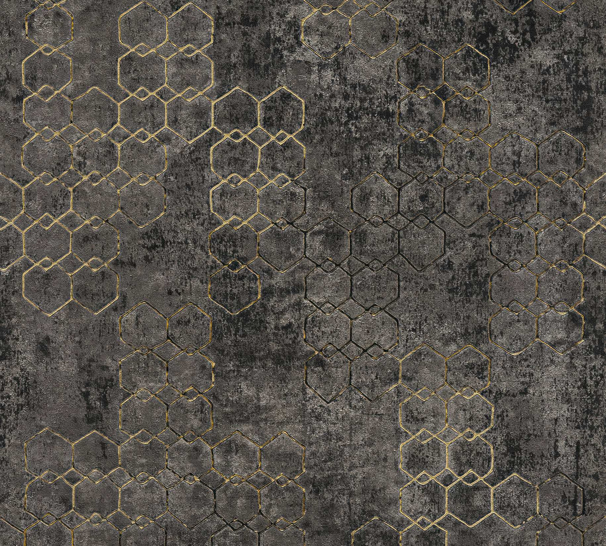 Gold Hexagon Luxury Geometric Wallpaper in your room — zoomed