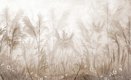 Elegant Pampas Grass Wall Mural