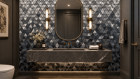 Blue Cut Triangle Tiles Wallpaper Murals