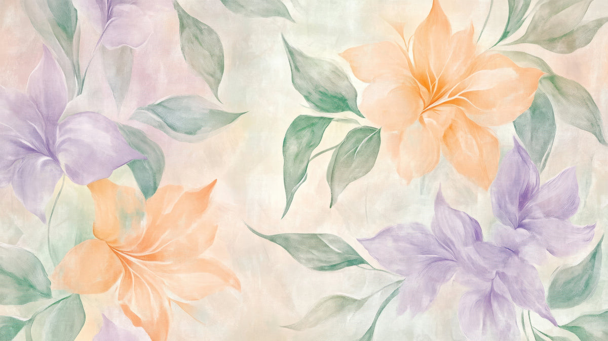 Watercolor Flowers Wall mural in your room