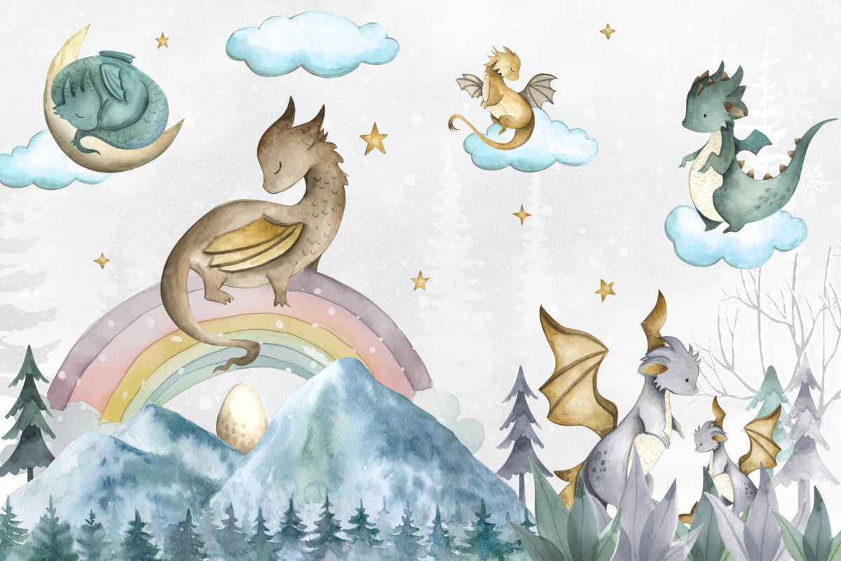 Mystical Dragon Wallpaper Mural in your room