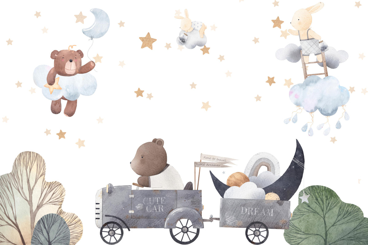 Animal Dream Nursery Wall Mural in your room