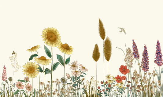 Colorful Sunflower Field Wallpaper Mural