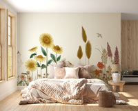 Colorful Sunflower Field Wallpaper Mural - Giffywalls