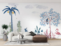 Playful Wildlife Wall Mural - Giffywalls