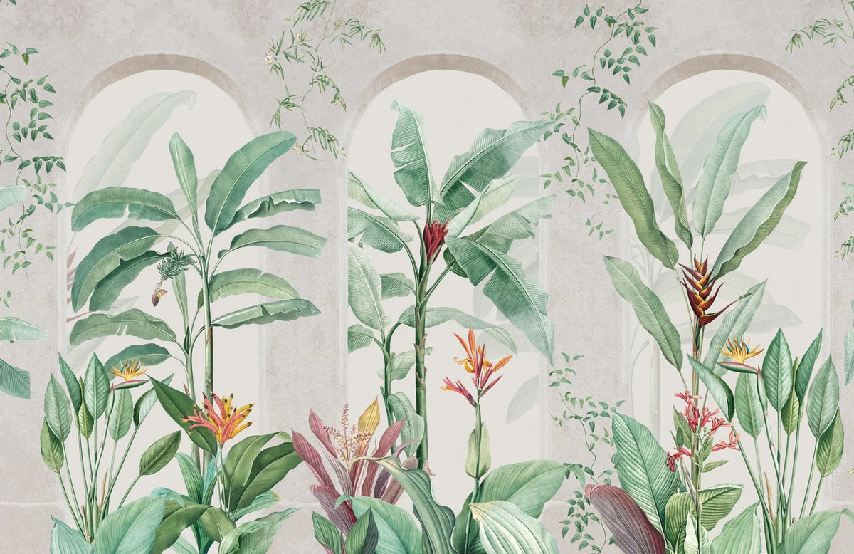 Green Banana Leaf Wall Mural in your room