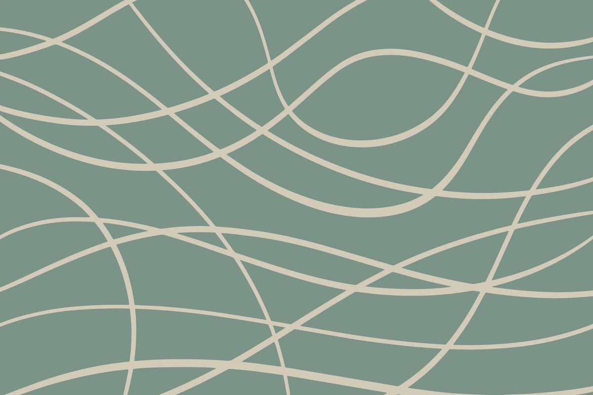 Abstract Green Line Wallpaper Mural in your room — zoomed