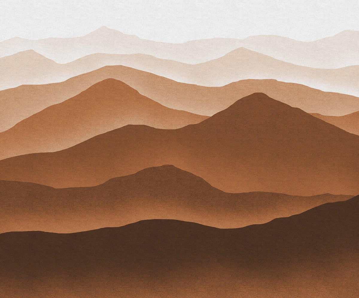 Mocha Mousse Watercolor Mountain Wallpaper in your room