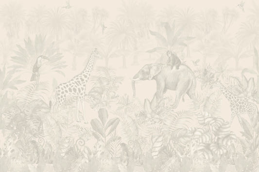Beige Jungle Wallpaper Mural