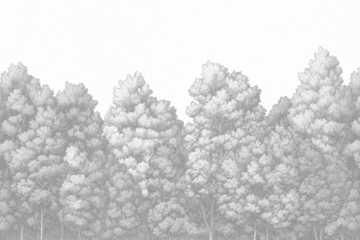 Grey Painted Jungle Wallpaper Mural in your room — zoomed