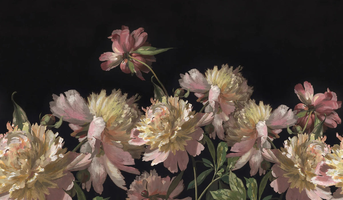 Watercolor Flower Wall Mural in your room — zoomed