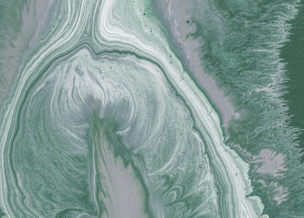 Green Marble Wallpaper Mural in your room — zoomed