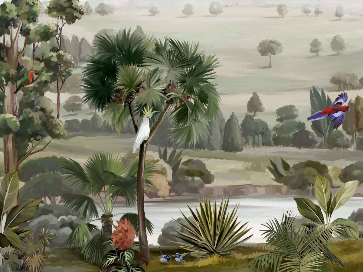 Tropical Birds Rainforest Wallpaper