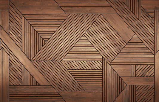 Geometric Wooden Wallpaper Mural