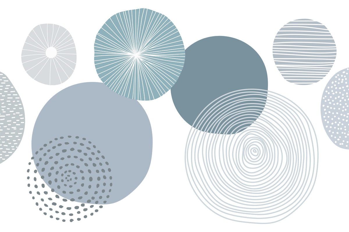 Blue Circle Abstract Wallpaper in your room — zoomed