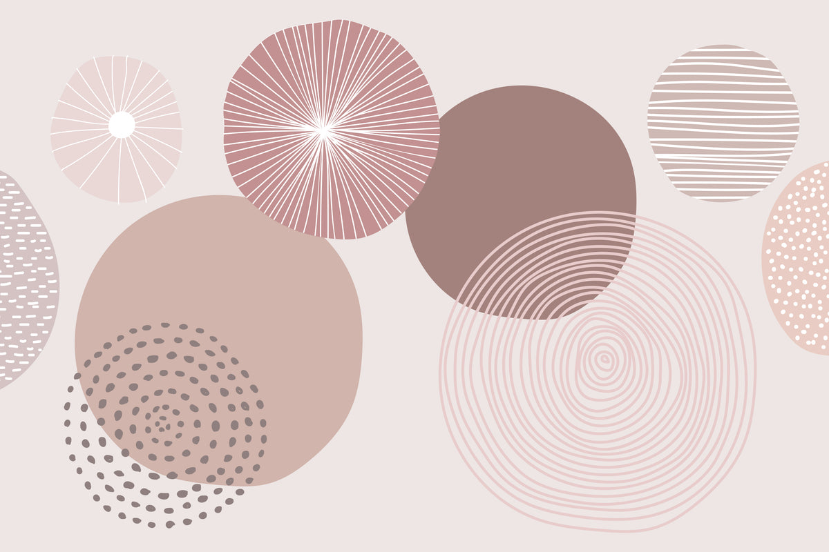 Dusky Mauve Circle Abstract Wallpaper in your room