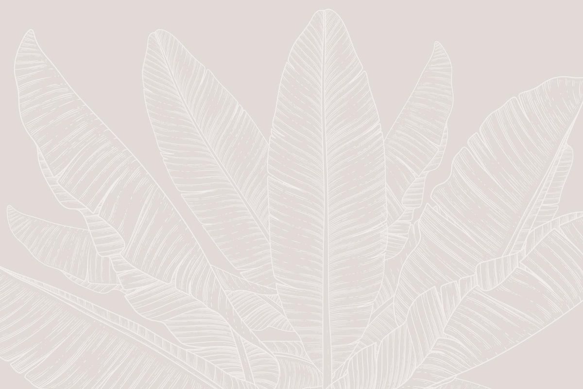 Beige Banana Leaf Canopy Wallpaper