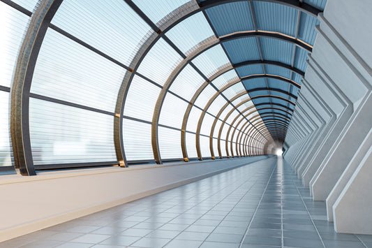 Architectural Glass Tunnel Wallpaper