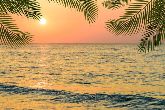 Coastal Glow Sunset Wallpaper Mural