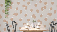 Playful fruit pattern wallpaper design