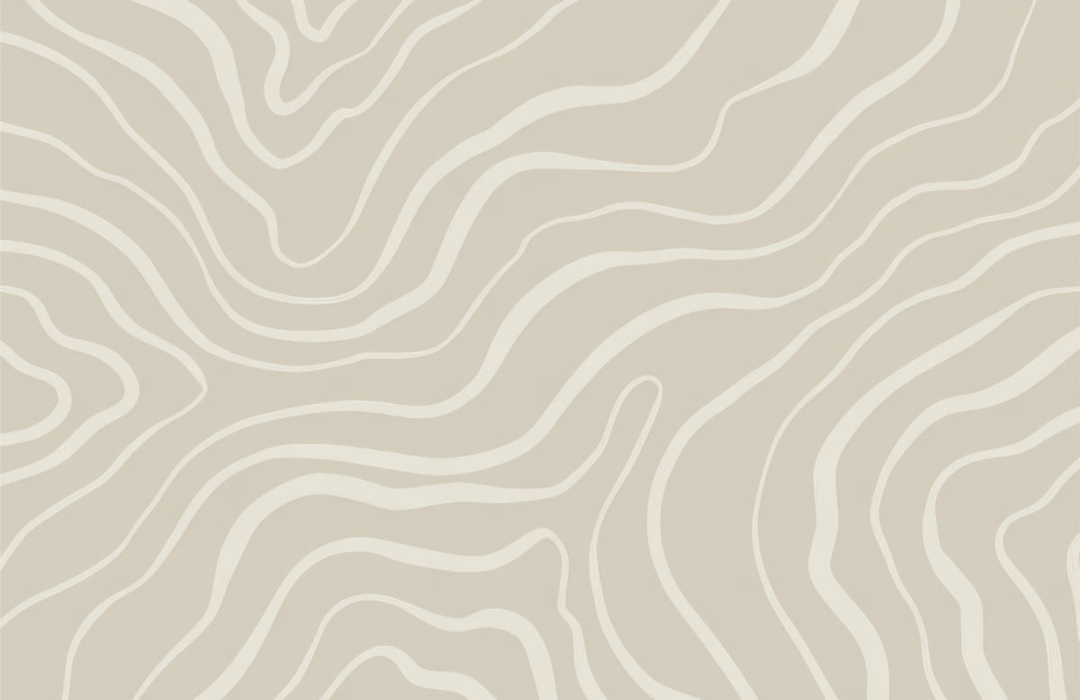 Neutral Abstract Lines Wall Mural in your room — zoomed