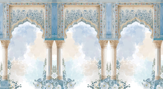 Royal Mughal Palace Arch Mural
