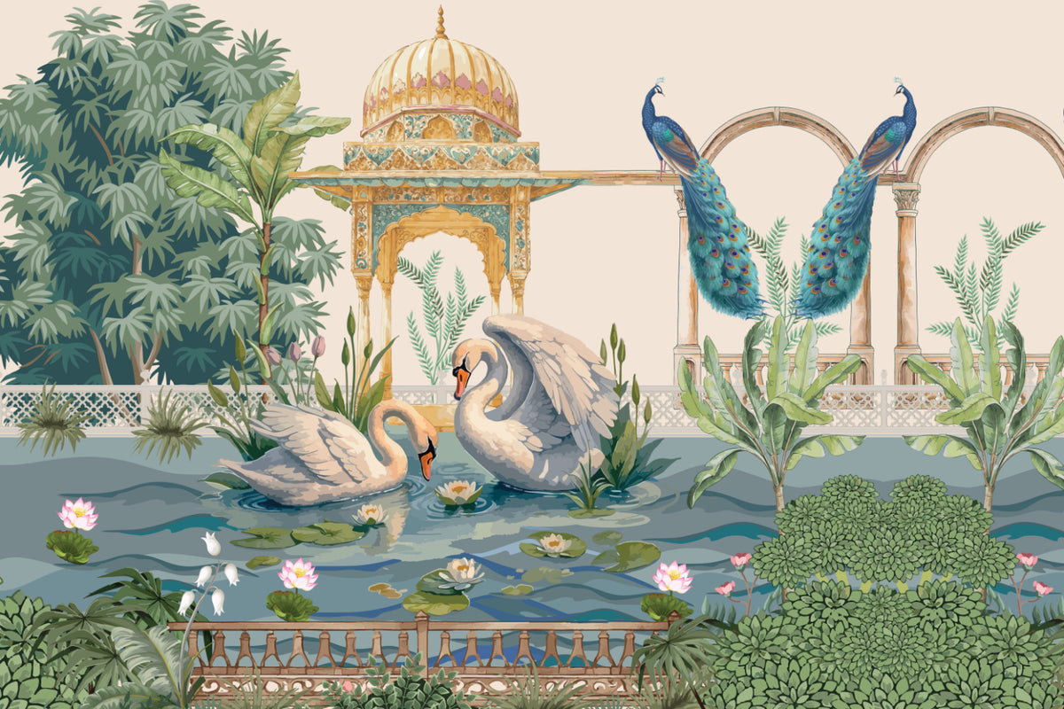 Royal Swan Lake Garden Mural in your room