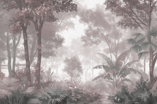 Misty Tropical Forest Wall Mural