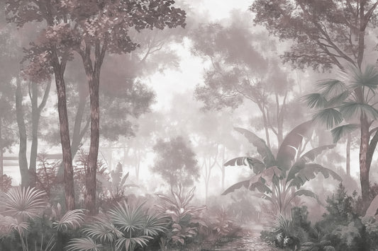 Misty Tropical Forest Wall Mural