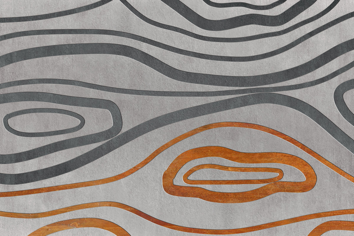 Abstract Topographic Metallic Wallpaper in your room