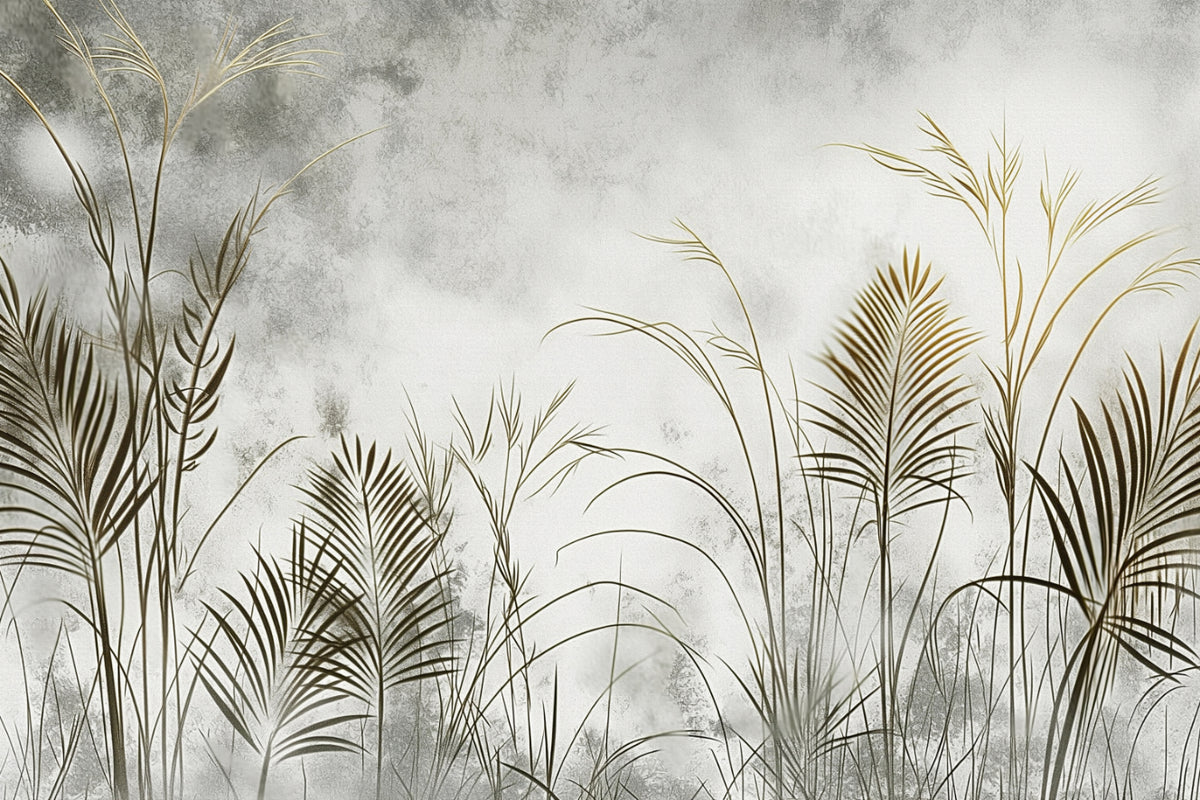 Botanical Gold Leaves Wall Mural in your room