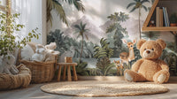 Nature-inspired tropical wildlife wall mural for home
