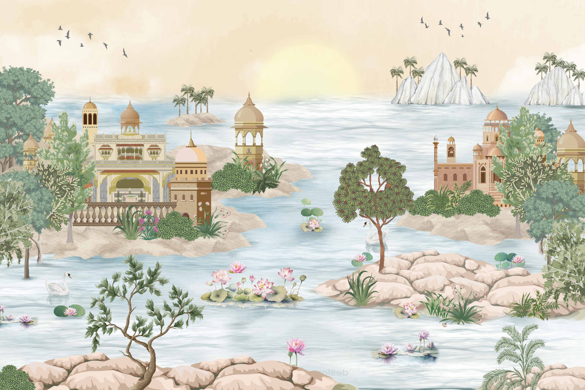 Mughal Architecture Landscape Wall Mural in your room