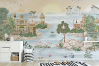 Royal palace wallpaper featuring serene gardens
