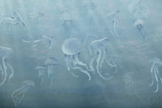 Watercolor Jellyfish Ocean Wallpaper Mural
