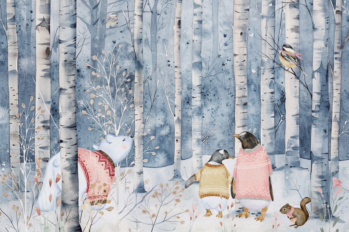 Cute Woodland Animals Wallpaper in your room