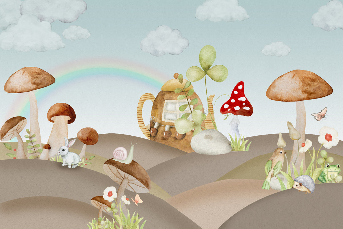 Whimsical Fantasy Woodland Wallpaper in your room
