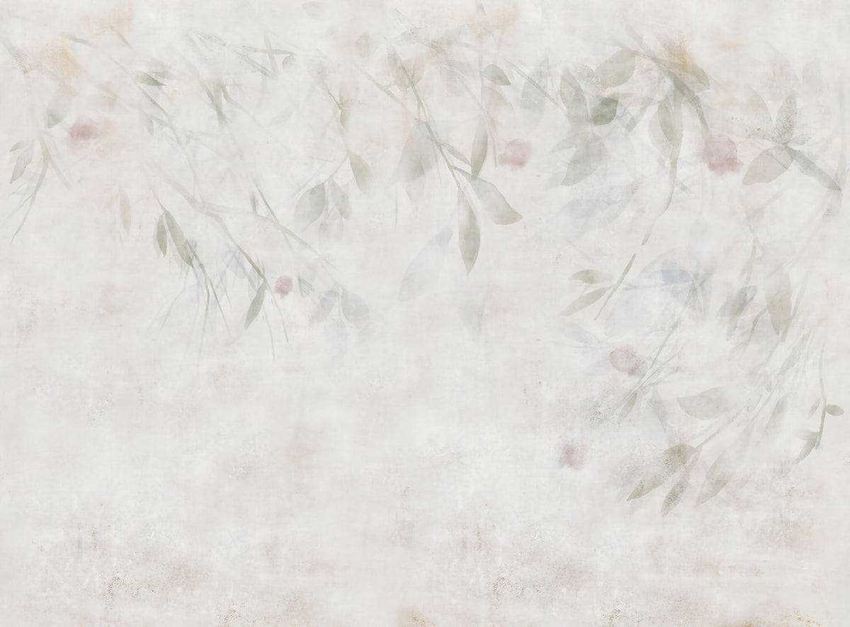 Romantic Willow Botanical Wall Mural in your room — zoomed