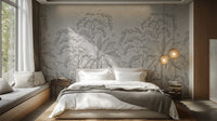 Detailed jungle landscape wall covering




