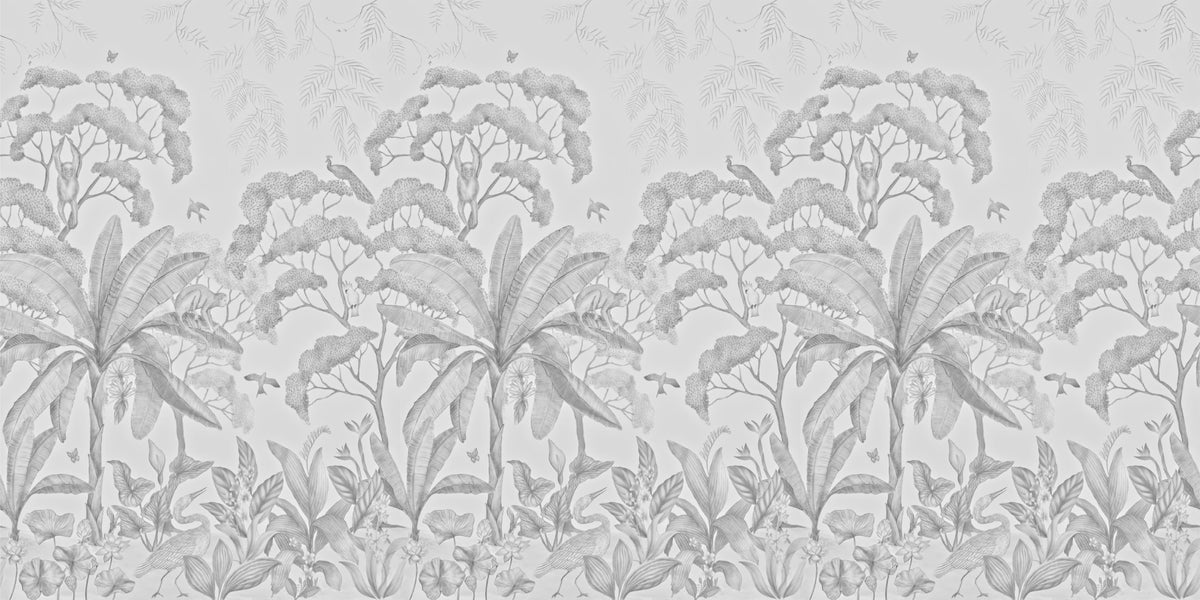 Black and White Jungle Wallpaper Mural in your room