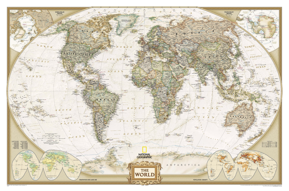 National Geographic Political World Map Wall Mural in your room — zoomed